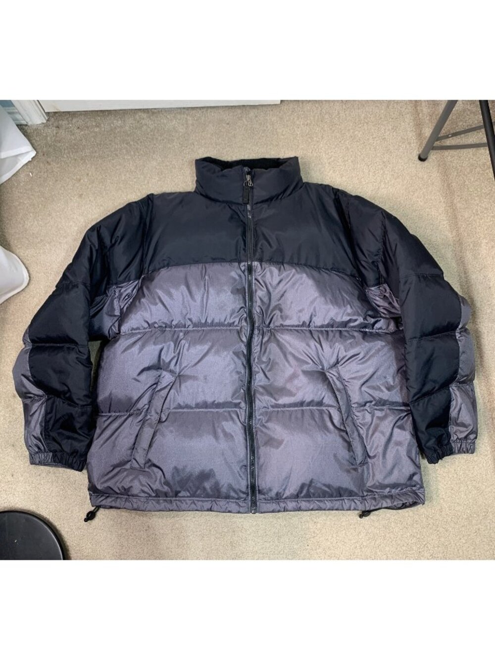 Colorado Men’s Colorblock Black/Grey Down Puffer Jacket Full Zip XL EUC